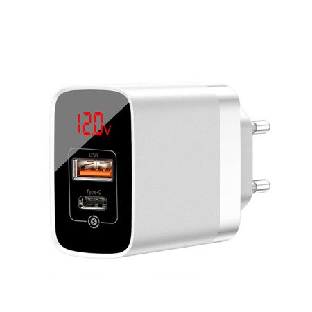 Baseus Mirror Lake PPS | Ładowarka sieciowa zasilacz USB-A Type-C Quick Charge 3.0 Power Delivery 3.0 18W EOL